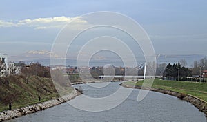 Nisava river in serbian city Nis