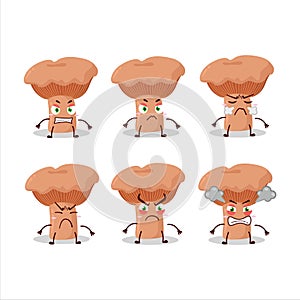 Niscalo cartoon character with various angry expressions