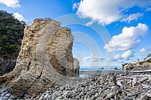 Nishiizu Ushima coast white strange rock scenery.