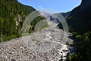 Nisqually River in Mount Rainier National Park in Summer in Washington