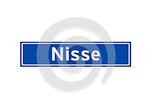 Nisse isolated Dutch place name sign. City sign from the Netherlands.