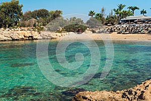 Nissi Beach, Landa in Aiya Napa, Cyprus.