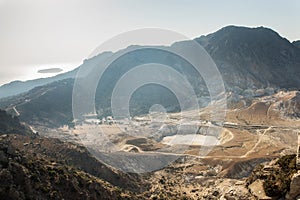 Nisyros island volcano with Aegean sea