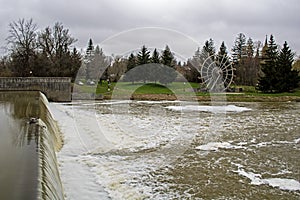 Nith River Dam And Waterwheel In New Hamburg, Ontario