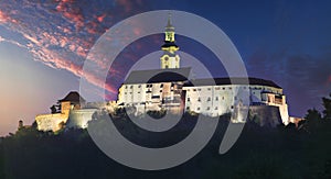 Nitra castle at night, Slovakia photo