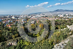 Nitra, the city under the Zobor hill, in autumn, urban scene