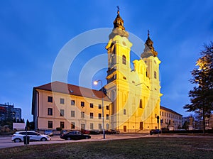 Nitra at night, Ladislav Church - Slovakia photo