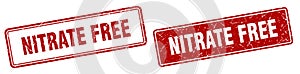 Nitrate free stamp set. nitrate free square grunge sign