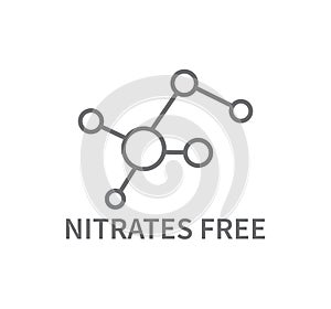 Nitrates Free Cosmetics and Food Eco Friendly Line Icon