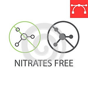 Nitrates free line and glyph icon