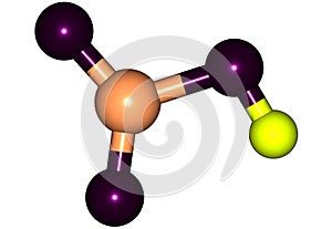 Nitric acid molecular structure on white