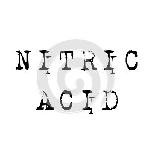 Nitric acid stamp on white