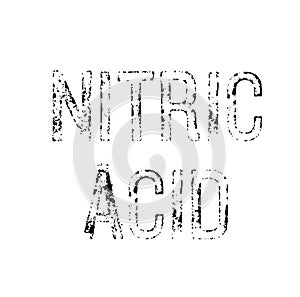 Nitric acid stamp on white