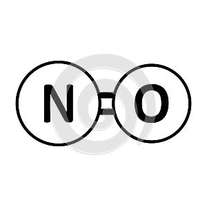 Nitric oxide gas molecule icon photo