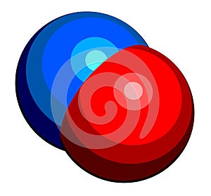 Nitric oxide NO free radical and signaling molecule. 3D rendering. Atoms are represented as spheres with conventional color.