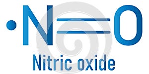 Nitric oxide NO free radical and signaling molecule. Skeletal formula.