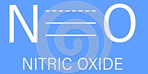 Nitric oxide NO free radical and signaling molecule. Skeletal formula.