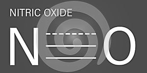 Nitric oxide NO free radical and signaling molecule. Skeletal formula.