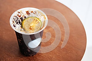 Nitro cold brew or sparkling espresso soda coffee infuse with li photo