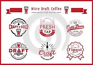 Nitro draft coffee badge logo design set