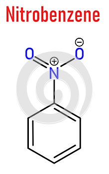 Nitrobenzene solvent molecule. Skeletal formula.