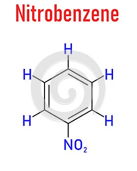 Nitrobenzene solvent molecule. Skeletal formula.