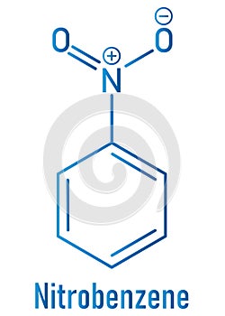 Nitrobenzene solvent molecule. Skeletal formula.