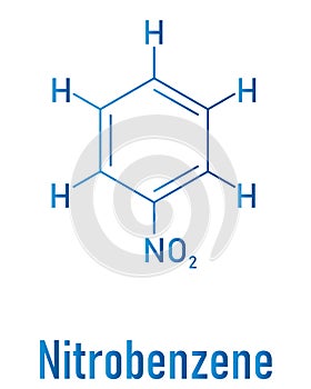 Nitrobenzene solvent molecule. Skeletal formula.