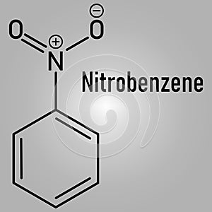 Nitrobenzene solvent molecule. Skeletal formula.