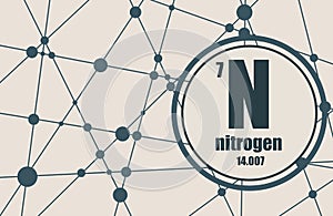 Nitrogen chemical element. photo