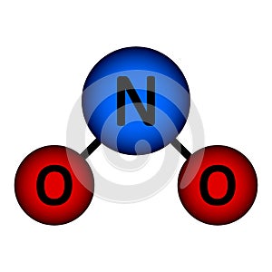 Nitrogen dioxide gas molecule icon