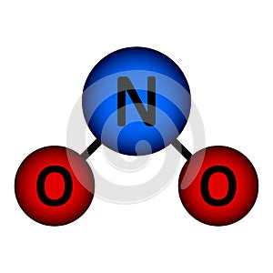 Nitrogen dioxide gas molecule icon