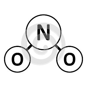Nitrogen dioxide gas molecule icon