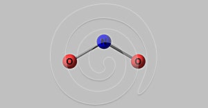 Nitrogen dioxide molecular structure isolated on grey