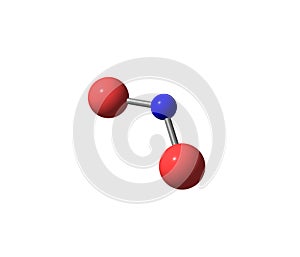 Nitrogen dioxide molecular structure isolated on white