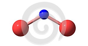 Nitrogen dioxide molecular structure isolated on white