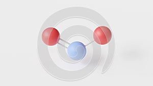 nitrogen dioxide molecule 3d, molecular structure, ball and stick model, structural chemical formula nitrogen oxides