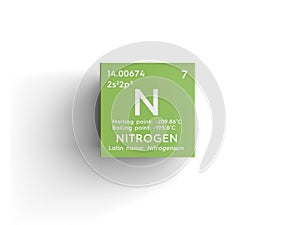 Nitrogen. Other Nonmetals. Chemical Element of Mendeleev\'s Periodic Table 3D illustration photo