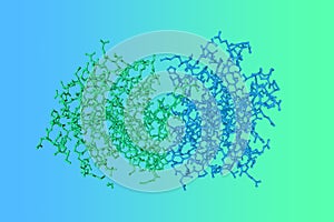 Nitrogen regulatory bacterial protein IIa-nitrogen. Molecular model. Rendering with differently colored protein chains