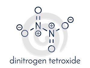 Nitrogen tetroxide dinitrogen tetroxide, N2O4 rocket propellant molecule. Skeletal formula. photo