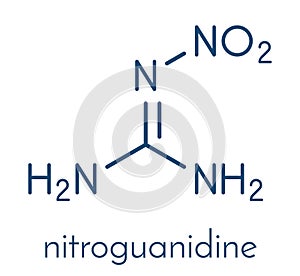 Nitroguanidine explosive molecule. Skeletal formula.