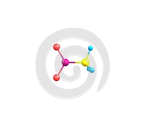Nitromethane molecule isolated on white