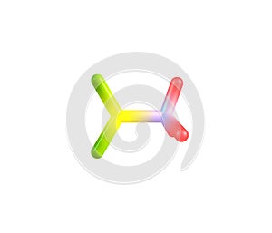 Nitromethane molecule isolated on white