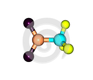 Nitromethane molecule isolated on white