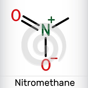 Nitromethane molecule. It is primary nitroalkane. Skeletal chemical formula