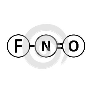 Nitrosyl fluoride molecule icon