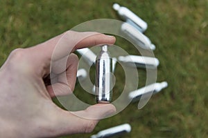 Nitrous oxide metal bulbs or laughing gas recreational drug use