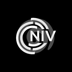 NIV letter logo design on black background.NIV creative initials letter logo concept.NIV vector letter design photo