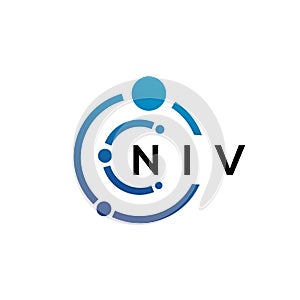 NIV letter technology logo design on white background. NIV creative initials letter IT logo concept. NIV letter design photo
