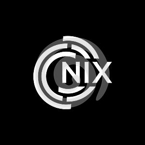 NIX letter logo design on black background.NIX creative initials letter logo concept.NIX vector letter design